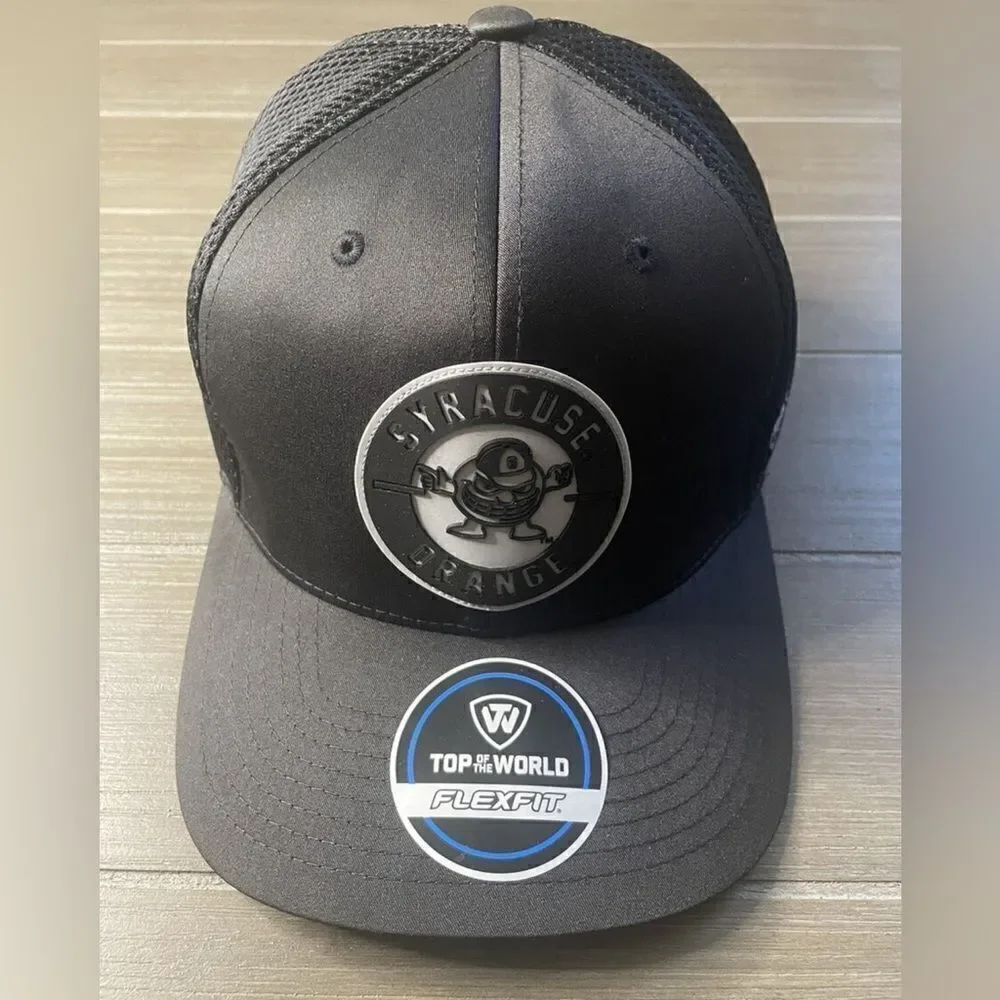 NWT Top of the World Syracuse  Flex Fit Baseball Cap Hat Rubber Logo
